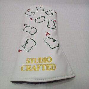 Studio Crafted Golf Head Cover Driver Masters Leather White Green